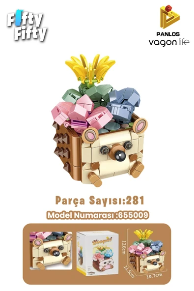 Panlos Mini Potted Plant Serisi Ayı Figürü 281 Parça Oyuncak Yapım Seti -FFP655009 ürün görseli 1
