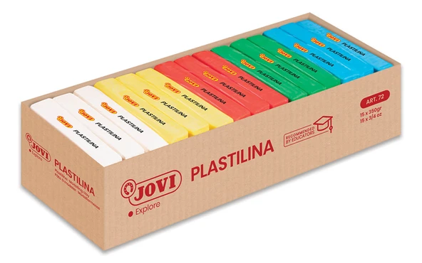 JOVI 72B 350GR KURUMAYAN OYUN HAMURU BASIC 3 X 5 RENK - 15'Lİ KUTU ürün görseli 1