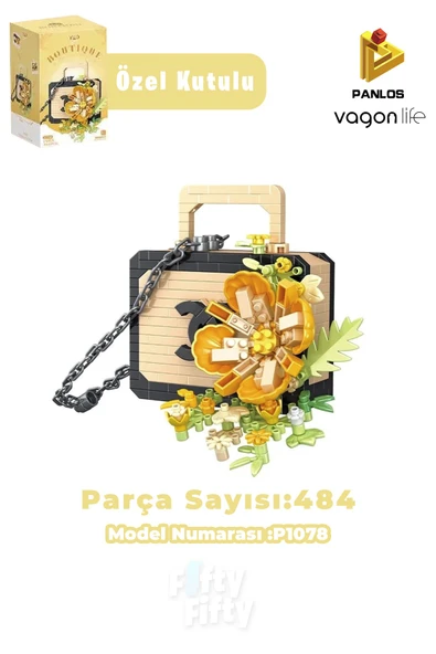 Panlos BOUTIQUE Serisi Siyah Çanta Figürü 484 Parça Oyuncak Yapım Seti -FFP1078 ürün görseli 1