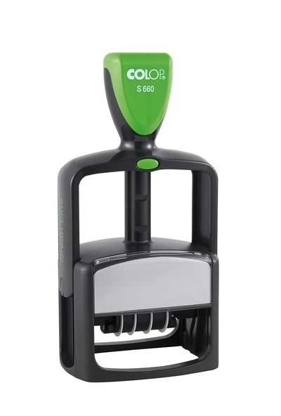 COLOP S 660 GREEN LINE TARİH KAŞE(ENG) MAVİ KEÇE ürün görseli 1