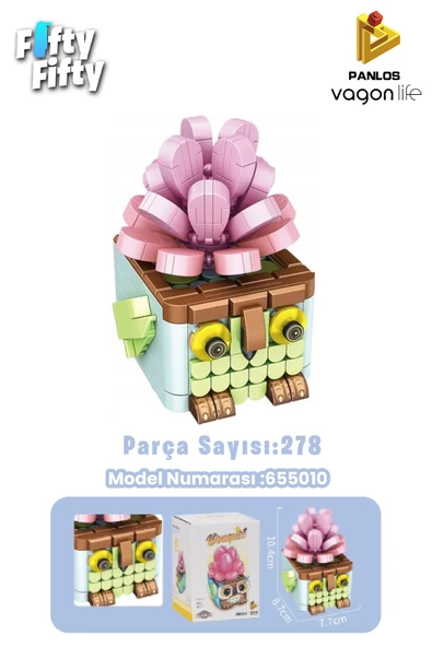 Panlos Mini Potted Plant Serisi Kuş Figürü 278 Parça Oyuncak Yapım Seti -FFP655010 ürün görseli 1