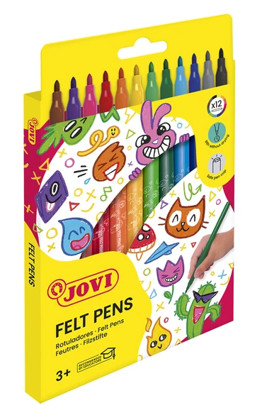 JOVI 1612 YIKANABİLİR KEÇELİ KALEM (3MM UÇ) - 12 RENK ürün görseli 1