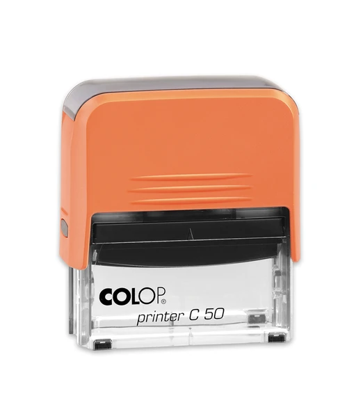 COLOP PRINTER C50 TURUNCU KASA SİYAH KEÇE - 30X69MM ürün görseli 1