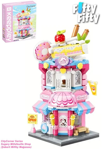 Keeppley City Corner/şehir Şekerli Milföy Mağazası (365 Parça) Oyuncak Yapım Seti 28027 ürün görseli 1