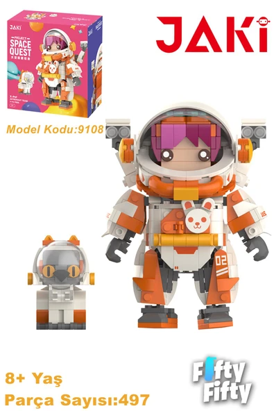 Jaki Space Quest Serisi Turuncu ASTRONOT-JK9108(497 Parça) Oyuncak Yapım Seti ürün görseli 1