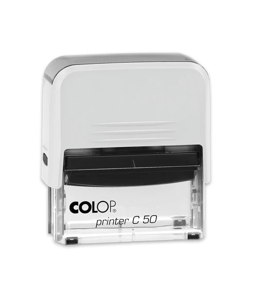 COLOP PRINTER C50 BEYAZ KASA SİYAH KEÇE - 30X69MM ürün görseli 1