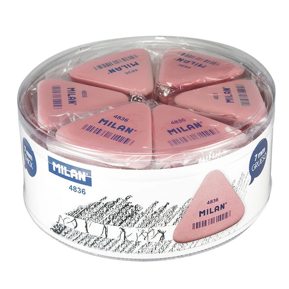 MILAN PNM4836 ESNEK SENTETİK ÜÇGEN SİLGİ - PEMBE - 36ADET ürün görseli 1