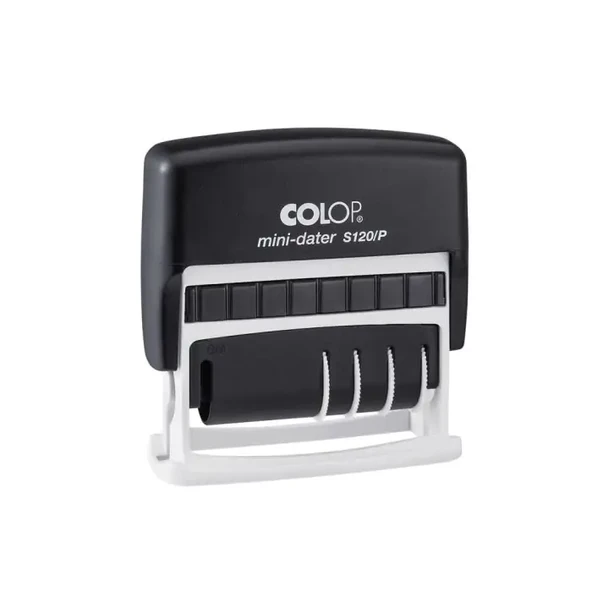 COLOP S120/P TABLALI TARİH KAŞE(TR) SİYAH KASA MAVİ KEÇE - 8X45MM ürün görseli 1