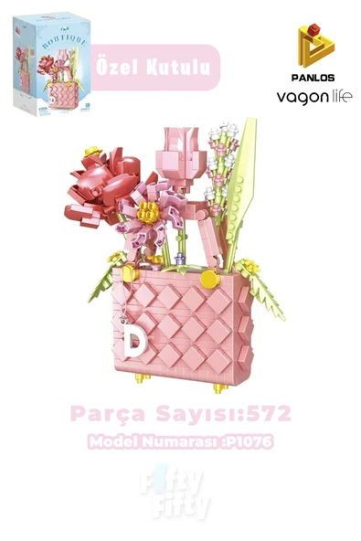 Panlos BOUTIQUE Serisi Pembe Çanta Figürü 572 Parça Oyuncak Yapım Seti -FFP1076 ürün görseli 1