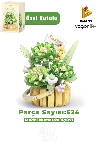 Panlos BOUTIQUE Serisi Mini Çiçek Buketi 524 Parça Oyuncak Yapım Seti -FFP1091 ürün görseli 1