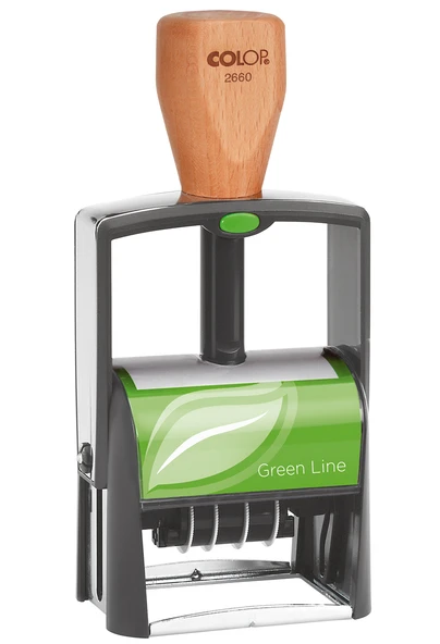 COLOP 2660 GREEN LINE TARİH KAŞE(ENG) MAVİ KEÇE ürün görseli 1