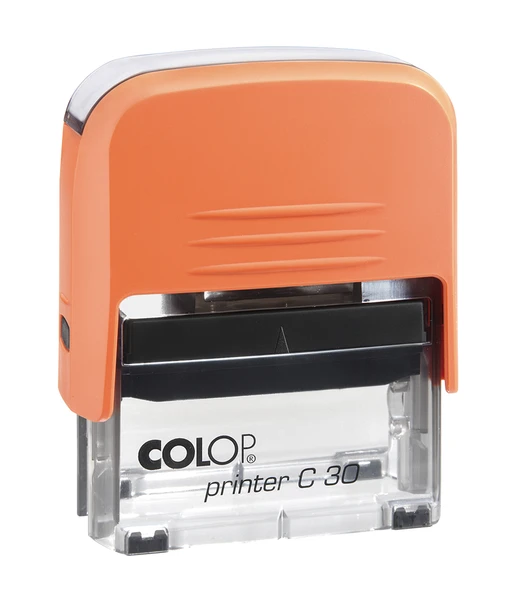 COLOP PRINTER C30 TURUNCU KASA SİYAH KEÇE - 18X47MM ürün görseli 1