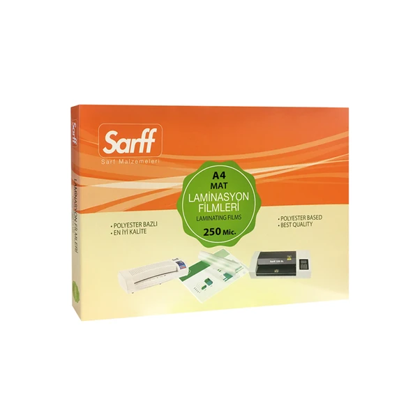SARFF 250MIC MAT LAMİNASYON FİLMLERİ - A4(216X303MM) - 50ADET ürün görseli 1