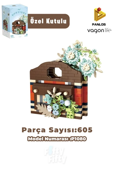 Panlos BOUTIQUE Serisi Kahverengi Çanta Figürü 605 Parça Oyuncak Yapım Seti -FFP1080 ürün görseli 1