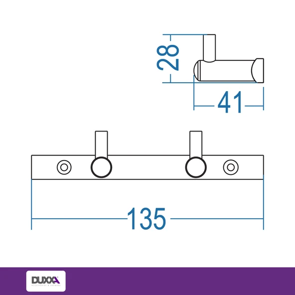 Duxxa Minimal Set Askılık Krom İkili A.412 - Resim 2