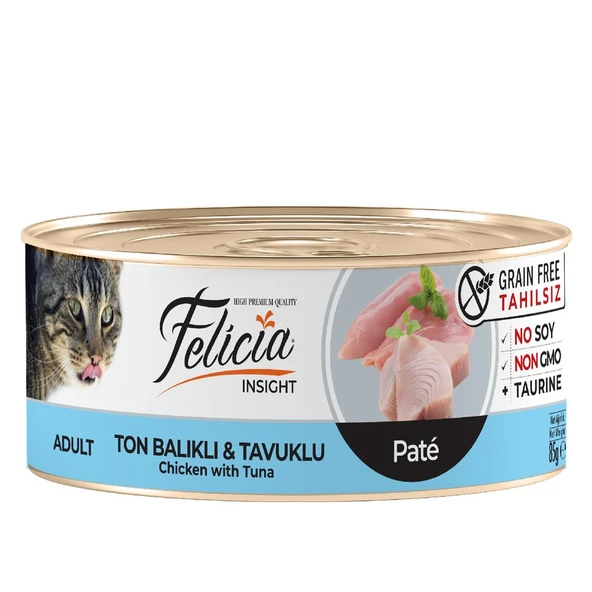 Felicia Tahılsız Ton Balıklı Tavuklu Kıyılmış Kedi Konservesi 85 Gr ürün görseli 1