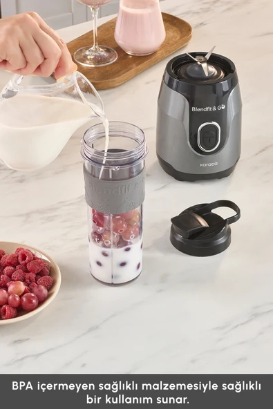 Karaca Blendfit Go Smoothie Blender Antrasit - Resim 9