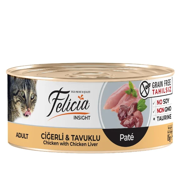Felicia Tahılsız Ciğerli Tavuklu Kıyılmış Kedi Konservesi 85 Gr ürün görseli 1
