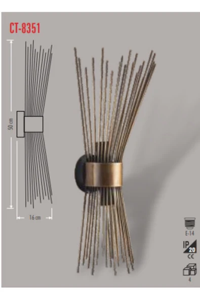 Ct-8351 Dekoratif Gold Aplik (ampulsuz) ürün görseli 1