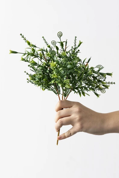 Yapay Kabak Çiçeği Demeti Yeşil 30 Cm 5 Dal ürün görseli 1