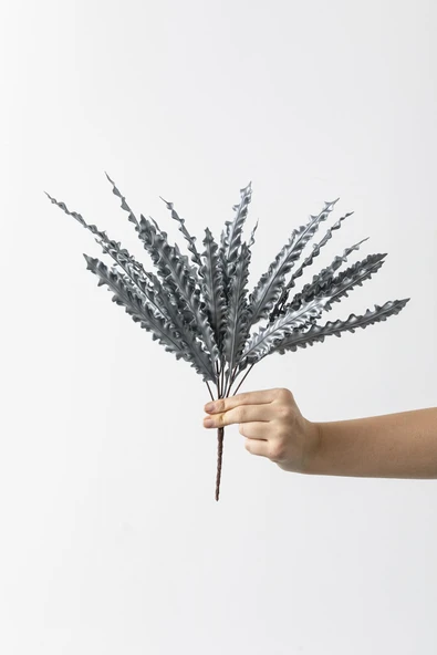 Yapay Fujer Demeti Gri 40 Cm 5 Dal (Uv) ürün görseli 1