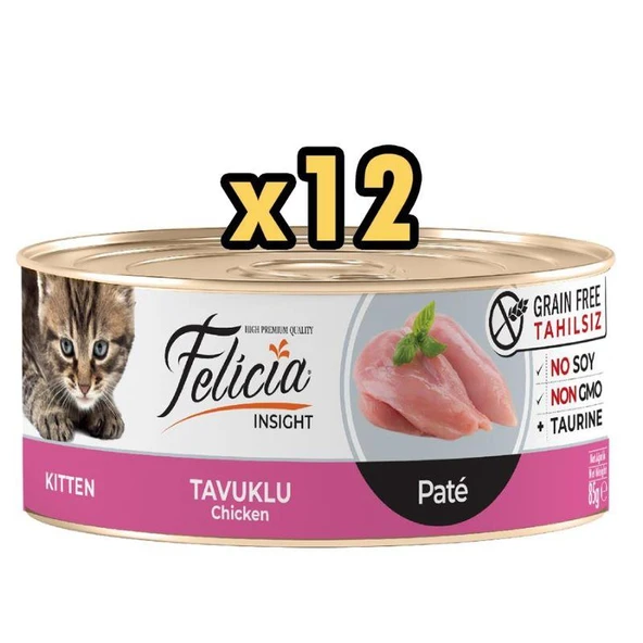 Felicia Tahılsız Tavuklu Kıyılmış Yavru Kedi Konservesi 85 Gr X 12 Adet ürün görseli 1
