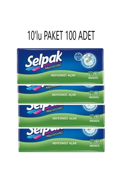 Mentollü Mendil 10 Lu Paket 10 Adet (100 Adet) ürün görseli 1