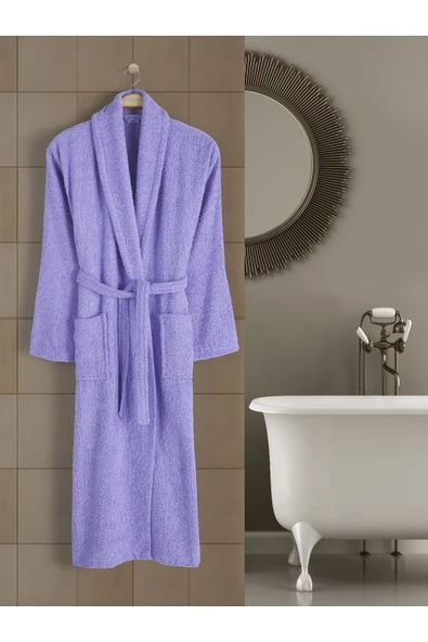 ROZET TEKSTİL Lila Büyük Beden Şalyaka Pamuklu Hamam Sauna Banyo Battal Kadın Erkek Unisex 3xl 4xl Bornoz ürün görseli 1