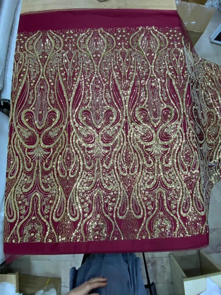 DT 2518.01 BORDO-GOLD - Resim 2