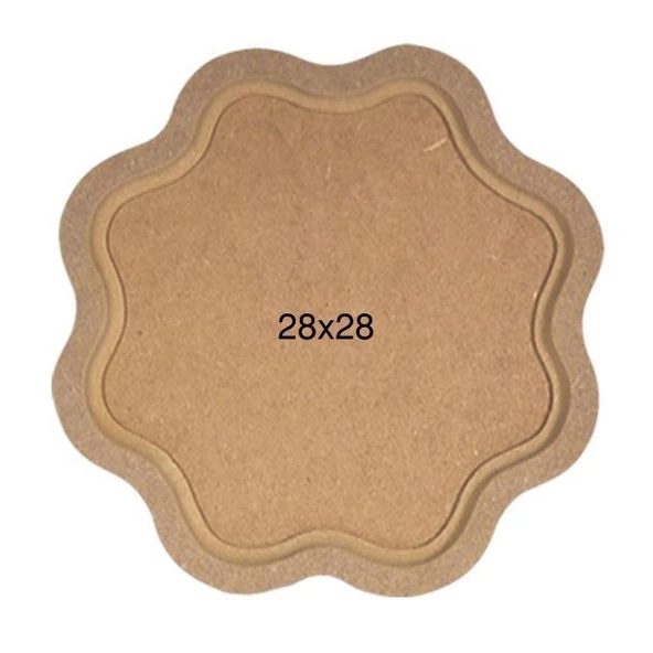 Ahşap Papatya Tepsi 28x28cm T723 ürün görseli 1