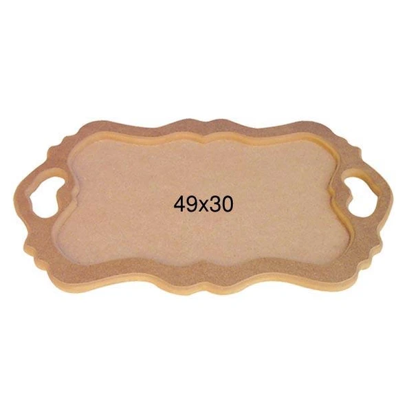 Ahşap Kalp Tutacaklı Tepsi 49x30cm T701 ürün görseli 1