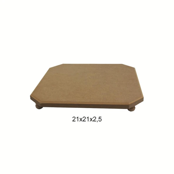 Ayaklı Ahşap Kare Sunumluk 21x21cm L171 ürün görseli 1