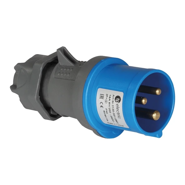 TP Electric 3120-301-0901 Vidalı Bağlantı IP44 3x16A CEE Norm Düz Fiş ürün görseli 1