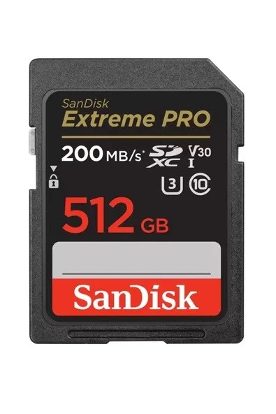 Sandisk Extreme Pro 512gb 200/140mb/s Sdxc V30 Uhs-ı U3 Hafıza Kartı Sdsdxxd-512g-gn4ın ürün görseli 1