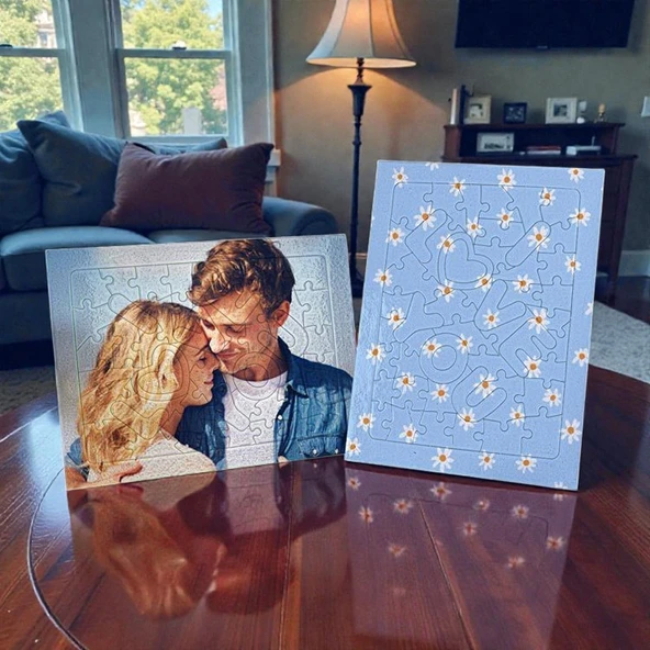 I Love You Yazılı Resimli Puzzle A4 - 48 Parça Kişiye Özel Fotoğraf Baskılı ürün görseli 1