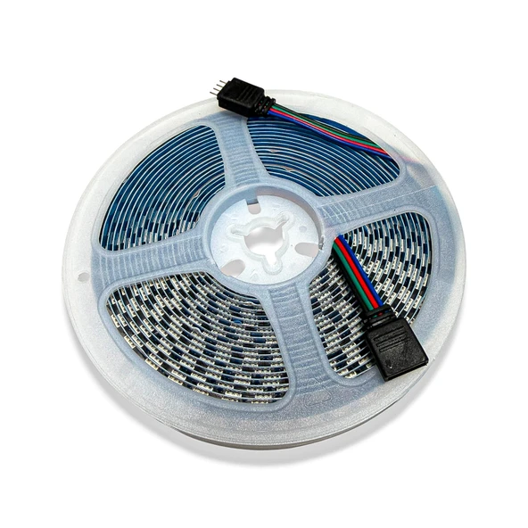 RGB LED Şerit Bant 5 Metre 12V 5050 SMD 120 LED/m IP20 İç Mekan Aydınlatma ürün görseli 1
