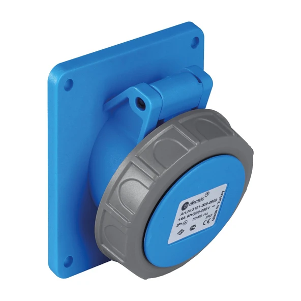 TP Electric 3121-309-0900 Vidalı Bağlantı IP67 3x16A CEE Norm Eğik Makine Prizi ürün görseli 1