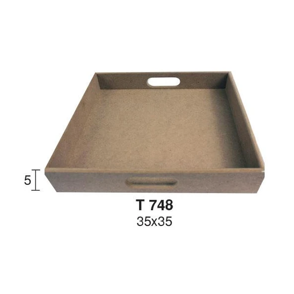 Ahşap Kare Tepsi 35x35cm T748 ürün görseli 1