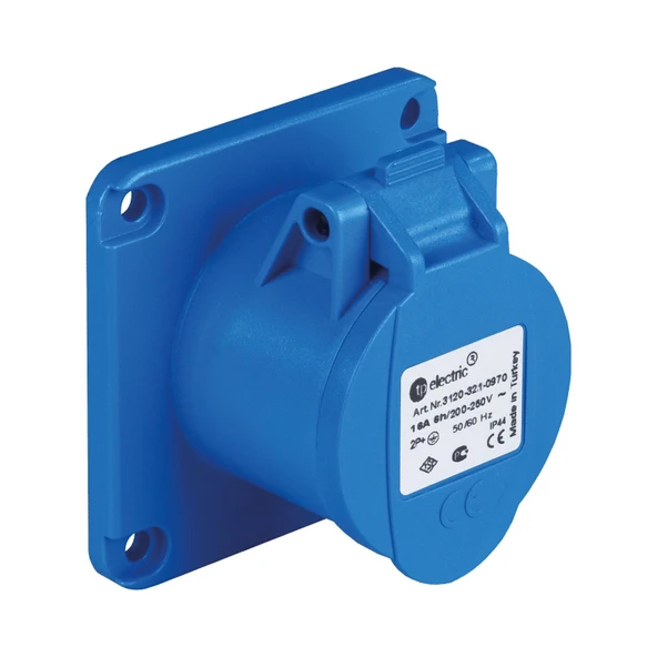 TP Electric 3120-322-0975 Vidalı Bağlantı IP44 3x16A CEE Norm Makine Prizi ürün görseli 1