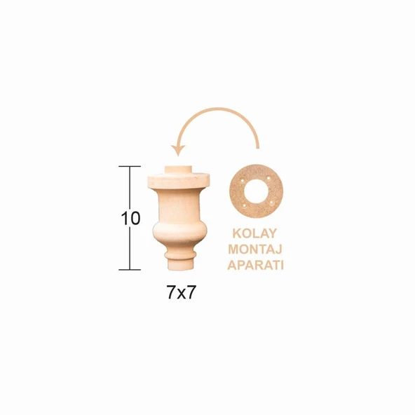Torna Ayak 10cm Doğal Ağaç FT25 ürün görseli 1