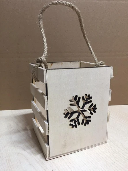 Dekoratif Kartanesi Ahşap Mumluk YB-116 (14x11x11) ürün görseli 1