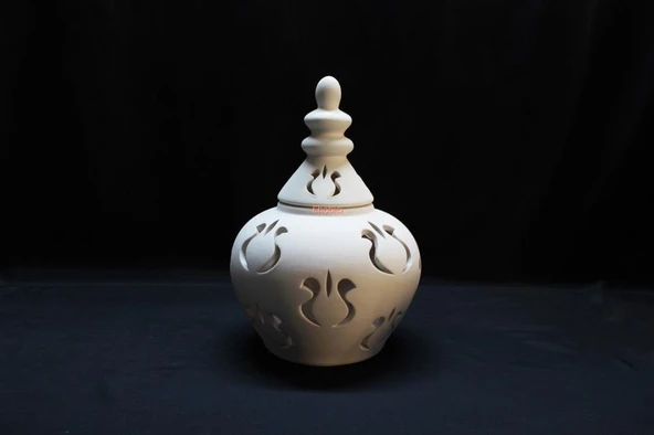 Seramik Laleli Kavuk Küp 27cm O-11 ürün görseli 1