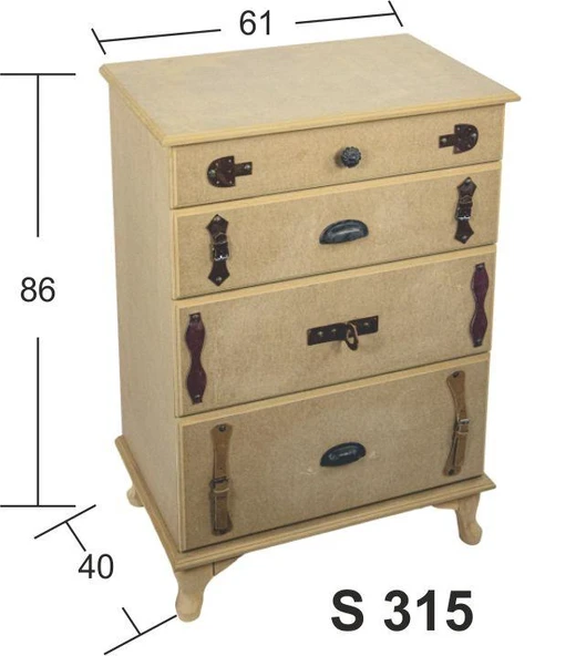 Ahşap Komodin 61x40x86cm NO:2 S-315 ürün görseli 1