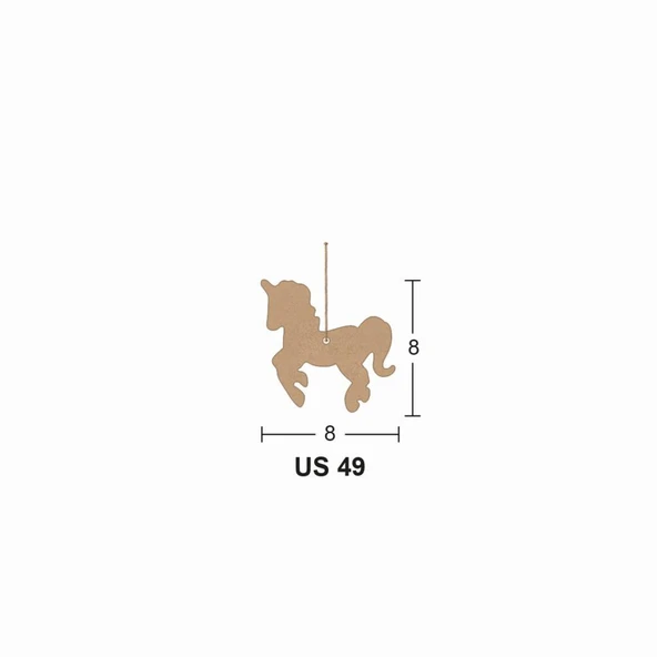 Ahşap Unicorn 8x8cm 8mm US49 ürün görseli 1