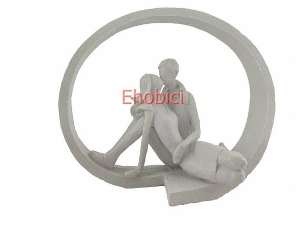 Polyester Çember İçindeki Sevgililer 27x22cm HYK267 ürün görseli 1