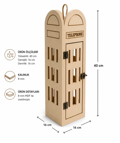 Dekoratif Fenerlik Ahşap (Mdf) Obje R-244 ürün görseli 1