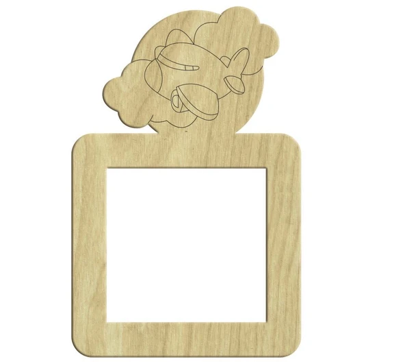 Uçaklı Ahşap Pirizlik 16x10,5cm L-073 ürün görseli 1