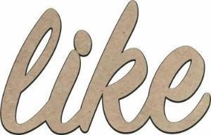 Like Yazısı Boyanabilir Ahşap Obje DS-20 ürün görseli 1