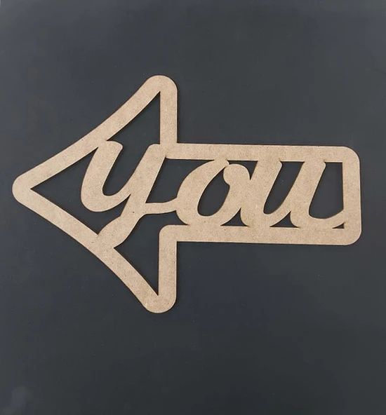 Ahşap You Yön İşareti 30x22cm ürün görseli 1
