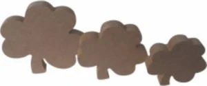 3 lü Yonca Mdf Ahşap Obje 18mm ürün görseli 1